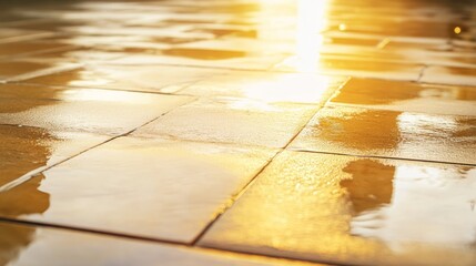 Wet floor close up composition background