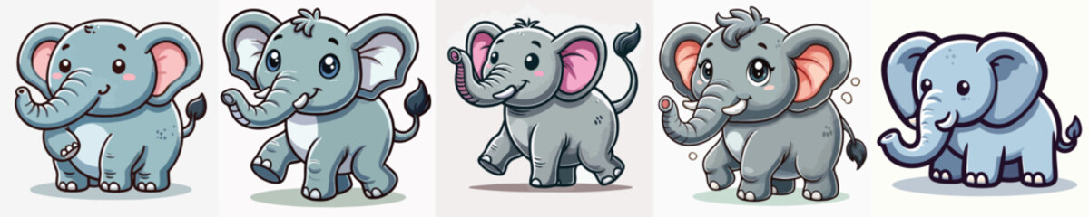 Fototapeta premium very cute and adorable elephant vector