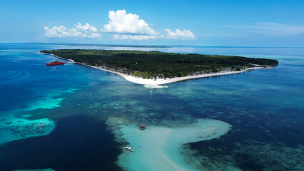 Aerial view of Canimeran island in Philippines. High quality photo