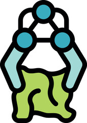 Futuristic nanorobot gripping biological material, symbolizing nanotechnology in medicine and bioengineering