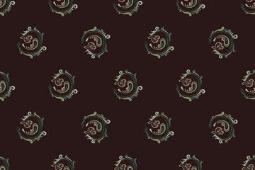 Motifs African boho paisley Floral Ikat pattern embroidery border. Ethnic ikat floral Ethnic Indian Pattern Ikat pattern Ethnic Pattern.Border indian floral Aztec embroidery border seamless patterns.