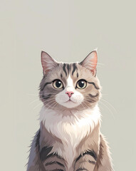 Obraz premium Cat on a white background