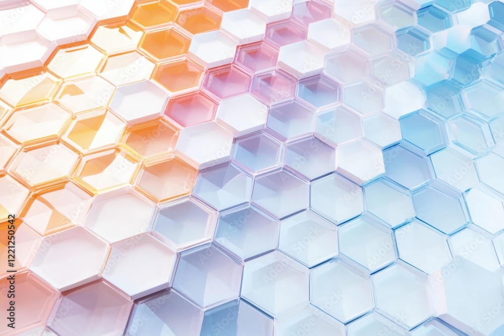 Poster vibrant geometric patterns with hexagonal shapes abstract background digital art modern design high-