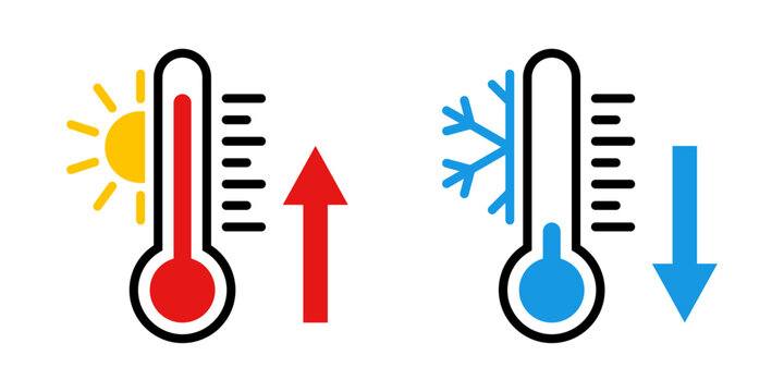 Thermometer temperature up and down icon