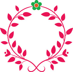 A vector drawing represents floral frame design illustration