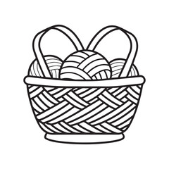 Obraz premium Girl and Groovy: Bold and Easy Coloring Page, Line art, Balck and white Image, Drawing, basket Coloring page