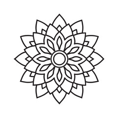 Girl and Groovy: Bold and Easy Coloring Page, Line art, Balck and white Image, Drawing, mandala pattern Coloring page