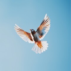 Obraz premium Bird in flight symbolizing freedom and flexibility of remote work open sky nature aerial view metaphor for independence