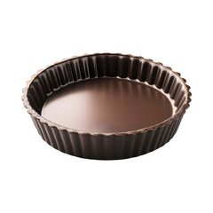 Stylish Fluted Tart Pan with Removable Bottom Isolated on Transparent Background