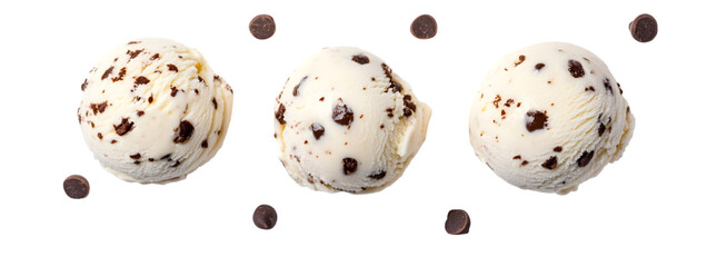 Obraz premium Ice cream scoops with chocolate chips