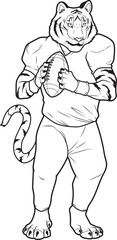 Tiger American Football Animal Vector Graphic Art Illustration