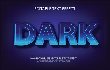 Dark editable text effect, 3D editable text template.	
