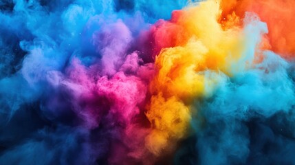 multicolored powder dyes in a holi festival background