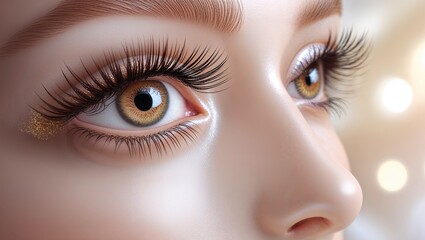 Fototapeta premium Close Up of a Serene Female Eye Emphasizing Natural Beauty