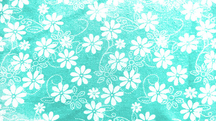 A blue and white floral print