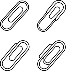 Paper clips line art vector illustration