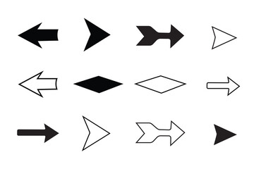 Collection of various arrow icons for web design and user interface.