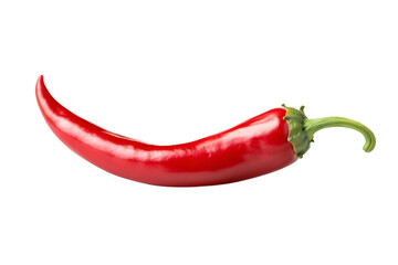 Fresh red chili pepper isolated on transparent or white background