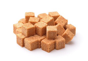 Heap of brown sugar cubes