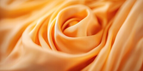 Soft orange fabric with elegant folds creating a roselike pattern
