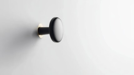 Sleek Black Wall Hook with Brass Accent - Modern minimalist wall hook, perfect for coats, keys, or bags.  Stylish, functional, and easy to install. Represents simplicity, elegance, organization