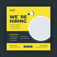 job hiring poster design, job hiring instagram post design,job hiring flyer
