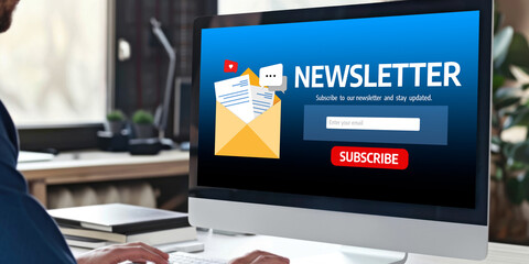 newsletter signup page on computer for customer to subscribe brisk newsletter update information to subscriber