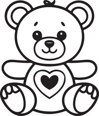 Obraz premium Cute Teddy Bear Baby Shower Clipart with Simple Christmas Ornament Black Silhouette 