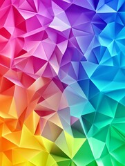 Fototapeta premium Rainbow Geometric Abstract Background - Vibrant rainbow colored abstract background with a low poly geometric design. Ideal for websites, presentations, and digital art.