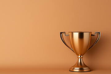 Elegant golden trophy displayed against a smooth warm orange background