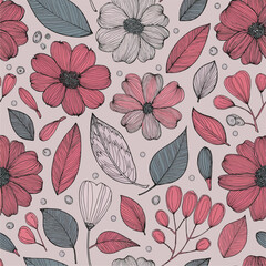 Fototapeta premium seamless floral pattern