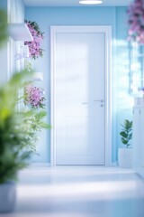 Illustration of closed mental health clinic showing locked door with peaceful surroundings highlighting access challenges