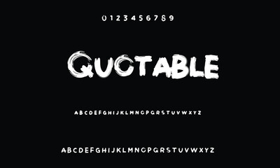 Hardest Brush Font. Hand Lettering Sketch Font. Vector Alphabet