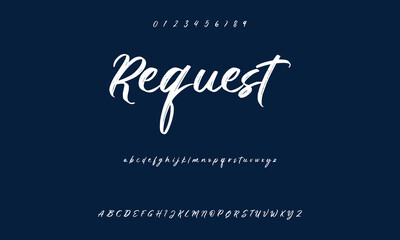 Hardest Brush Font. Hand Lettering Sketch Font. Vector Alphabet