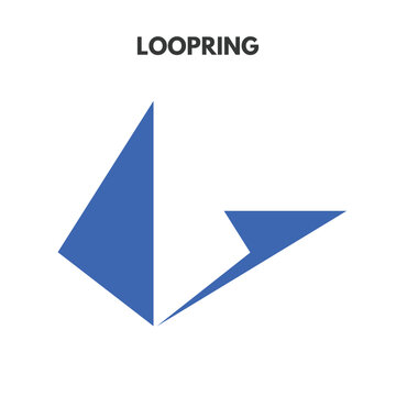 Loopring cryptocurrency icon, blue, outline. Isolated vector sign symbol.