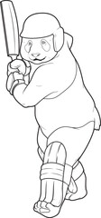 Panda Cricket Cricket bat Animal Vector Graphic Art Illustration