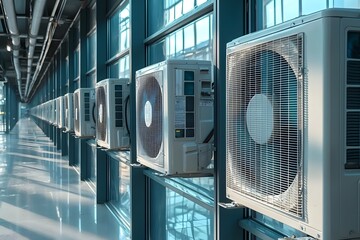 Industrial Air Conditioning Repair Equipment in Commercial Building
