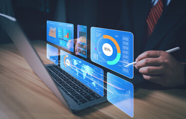 2025, Graph Analyst working with Business, Concept digital transformation technology strategy,...