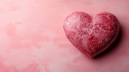 Obraz premium A pink heart sits on a pink background.