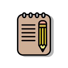 Notepad and pencil icon design, paper, page, taking notes