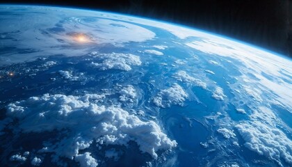 Fototapeta premium Breathtaking view of Earth from space with vibrant oceans and swirling clouds