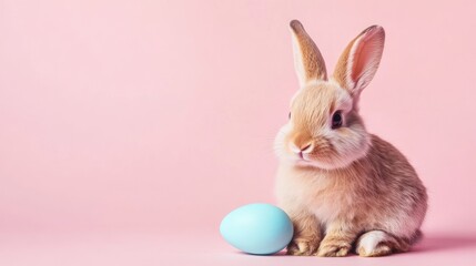 Adorable Easter Bunny with a Pastel Egg