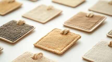 Fototapeta premium Fabric Swatches: A Neutral Color Palette Display