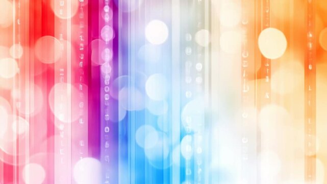 Rainbow gradient stripes with bokeh effect animation, perfect for pride celebrations, diversity events and creative presentations, horizontal video