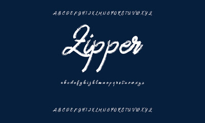 Hardest Brush Font. Hand Lettering Sketch Font. Vector Alphabet