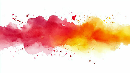Fototapeta premium Vibrant abstract watercolor splashes in shades of red and orange create a dynamic visual experience
