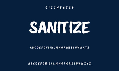 Hardest Brush Font. Hand Lettering Sketch Font. Vector Alphabet