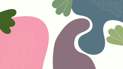 ABSTRACT BACKGROUND WITH HAND DRAWN ORGANIC SHAPES COLORFUL FLAT DESIGN VECTOR TEMPLATE FOR WALLPAPER, COVER DESIGN