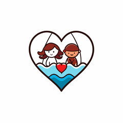 two hearts with a heart