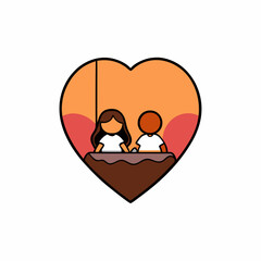 two hearts with a heart